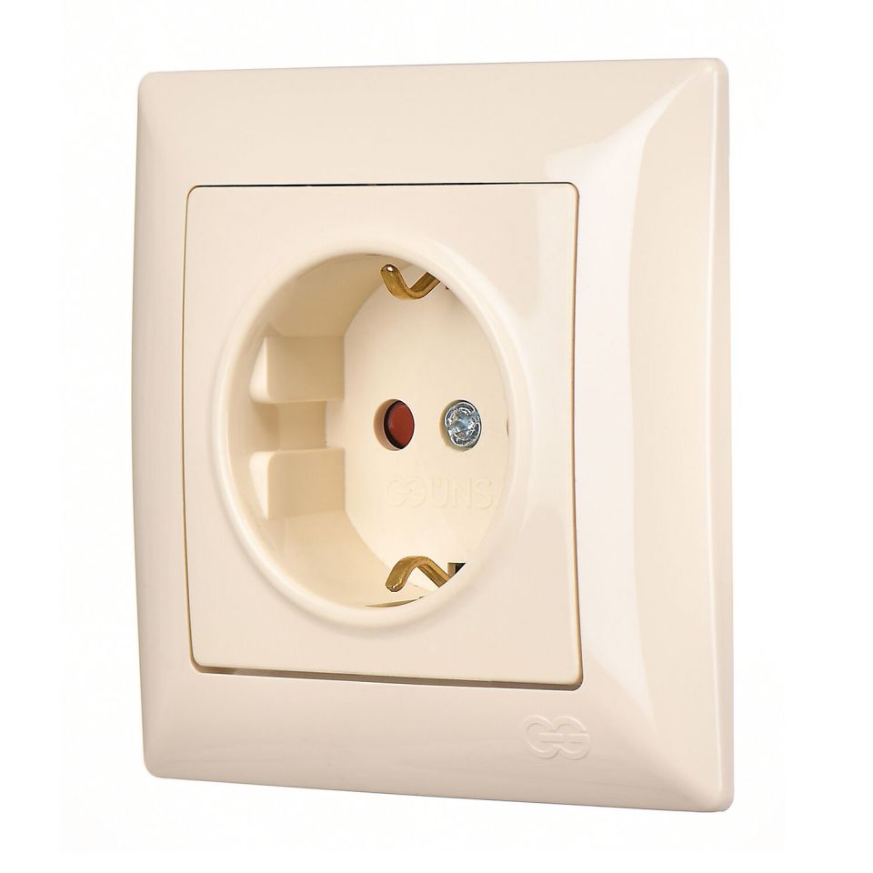 Günsan Visage Çocuk Korumalı Topraklı Priz (klipsli) Krem