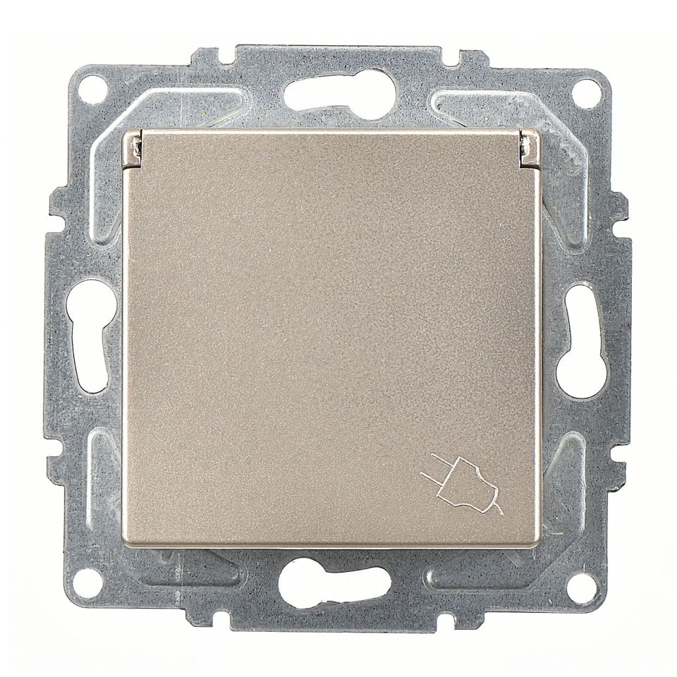 Günsan Eqona Metalik Bej Kapaklı UPS Priz - Vidalı