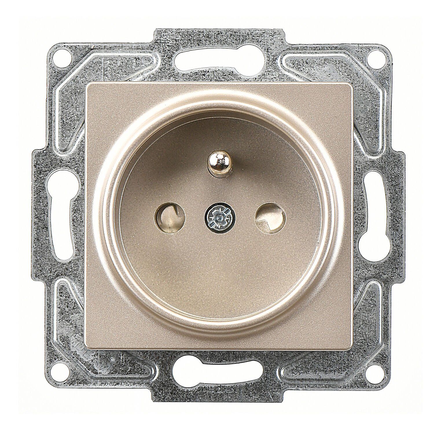 Günsan Eqona Metalik Bej Çocuk Korumalı UPS Priz- 16A 250V - Vidalı