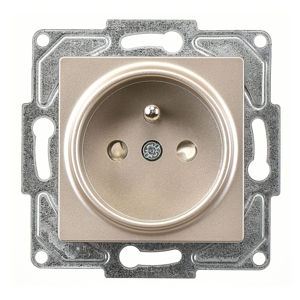 Günsan Eqona Metalik Bej Çocuk Korumalı UPS Priz- 16A 250V - Vidalı