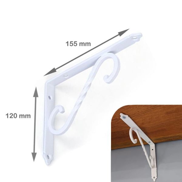 Ferforje Raf Altı Küçük Beyaz 2 Adet