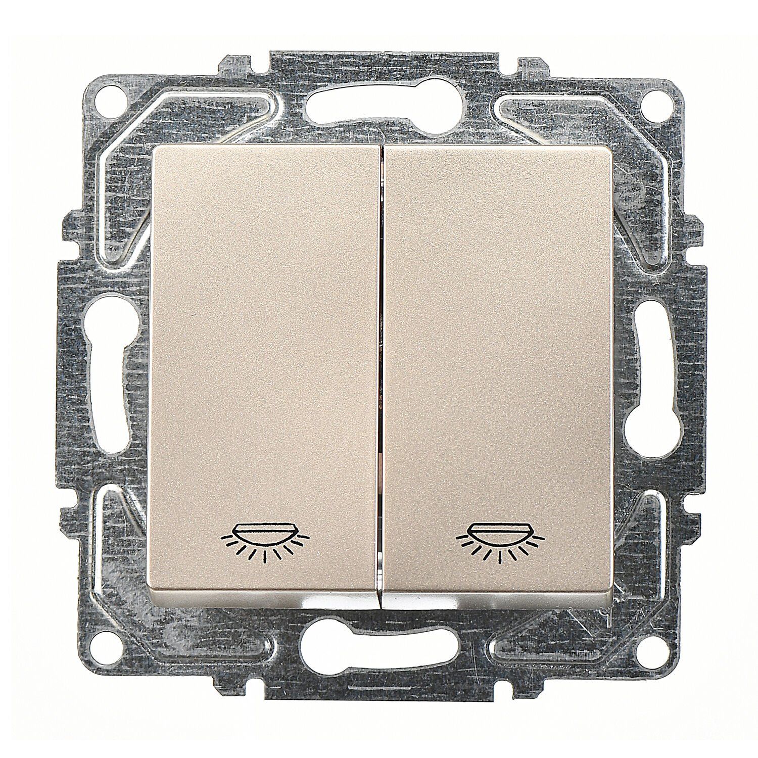 Günsan Eqona Metalik Bej Vidalı Komütatör Liht Anahtar 10AX 250V