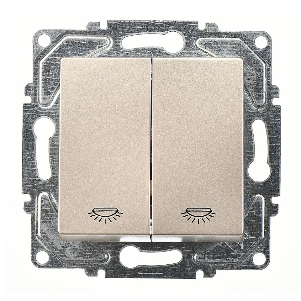 Günsan Eqona Metalik Bej Vidalı Komütatör Liht Anahtar 10AX 250V