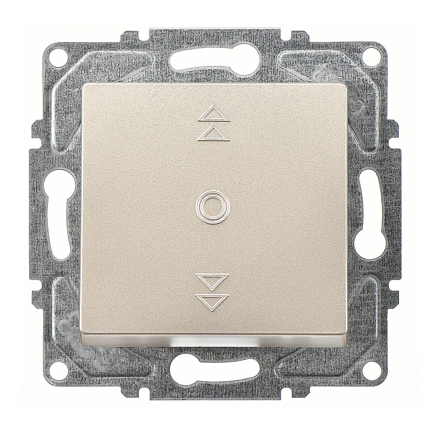 Günsan Eqona Metalik Bej Vidalı Jaluzi Kumanda Anahtarı - Tek Düğmeli 10AX 250V