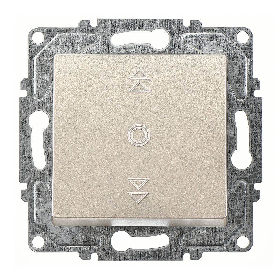 Günsan Eqona Metalik Bej Vidalı Jaluzi Kumanda Anahtarı - Tek Düğmeli 10AX 250V