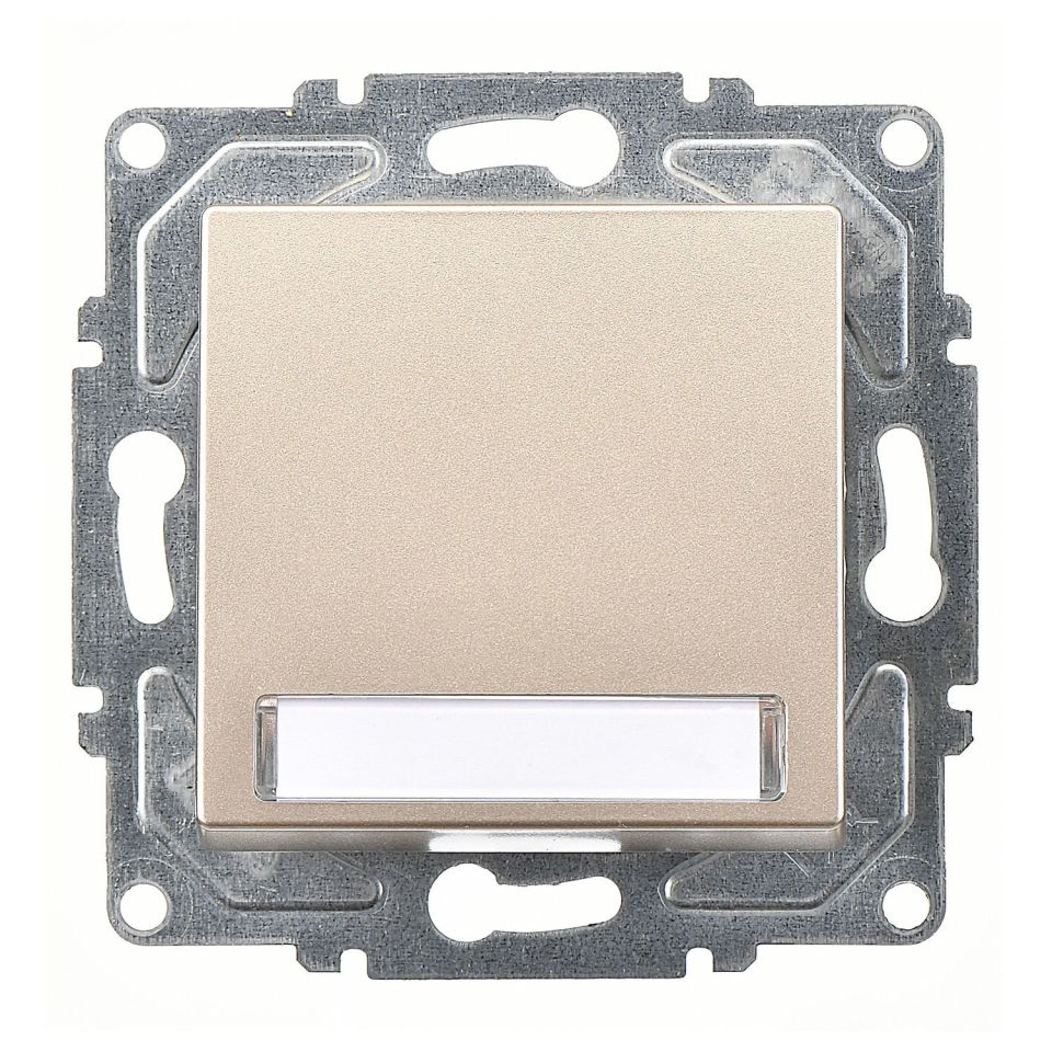 Günsan Eqona Metalik Bej Vidalı Eqona Işıklı Etiketli Zil Butonu 12V