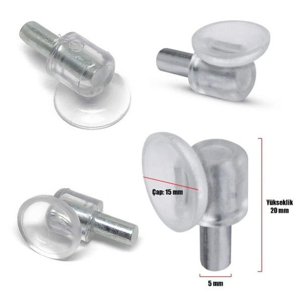 Pvc Vantuzlu Raf Pimi 5 mm Naturel  20 Adet