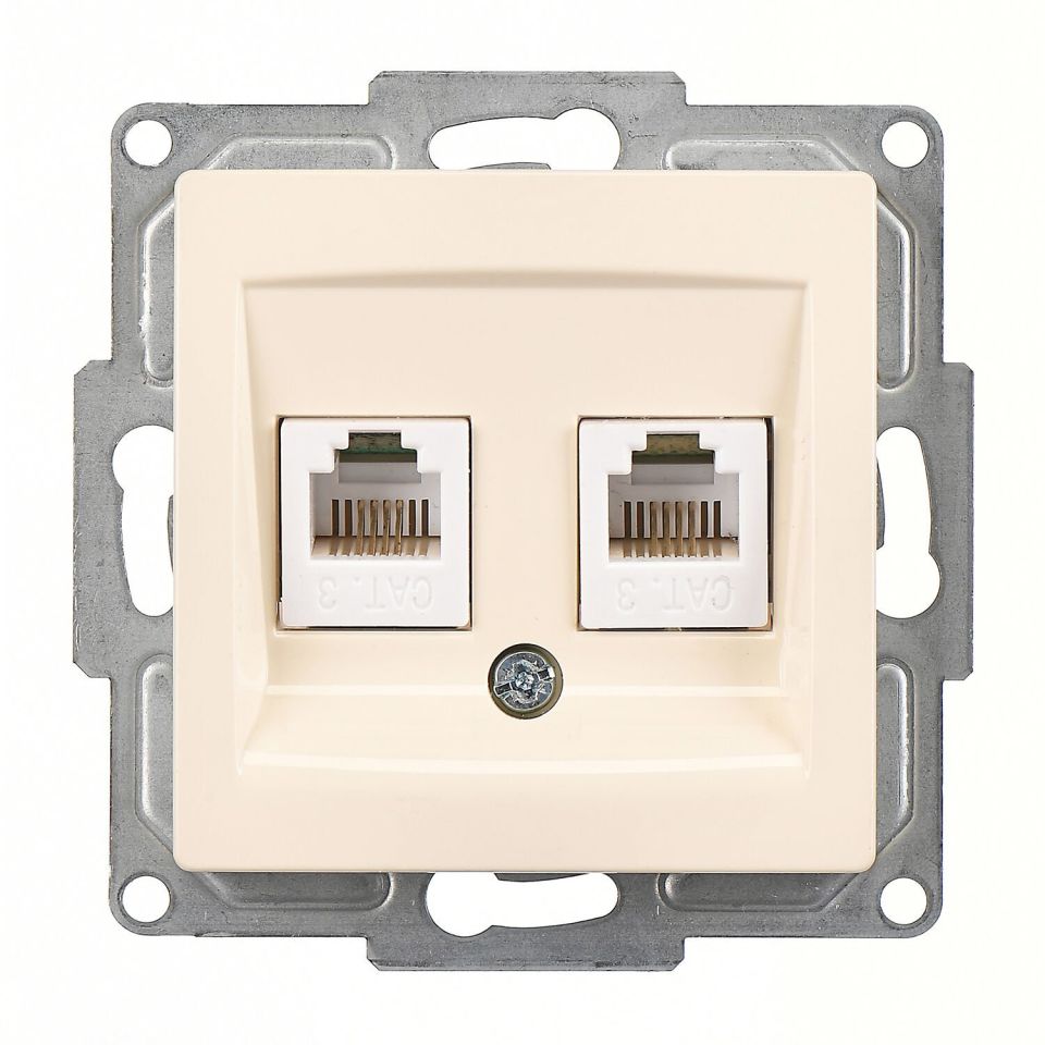 Günsan Visage İkili Nümeris Telefon Prizi (2 x Cat3) Krem