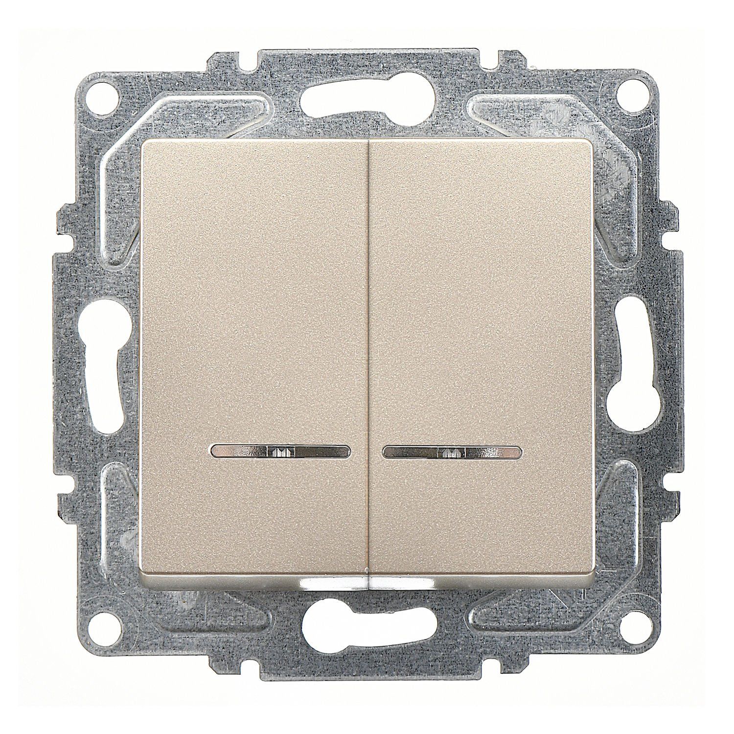 Günsan Eqona Metalik Bej Vidalı Eqona Işıklı Komütatör