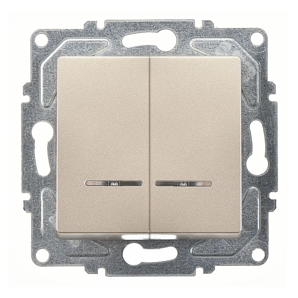 Günsan Eqona Metalik Bej Vidalı Eqona Işıklı Komütatör