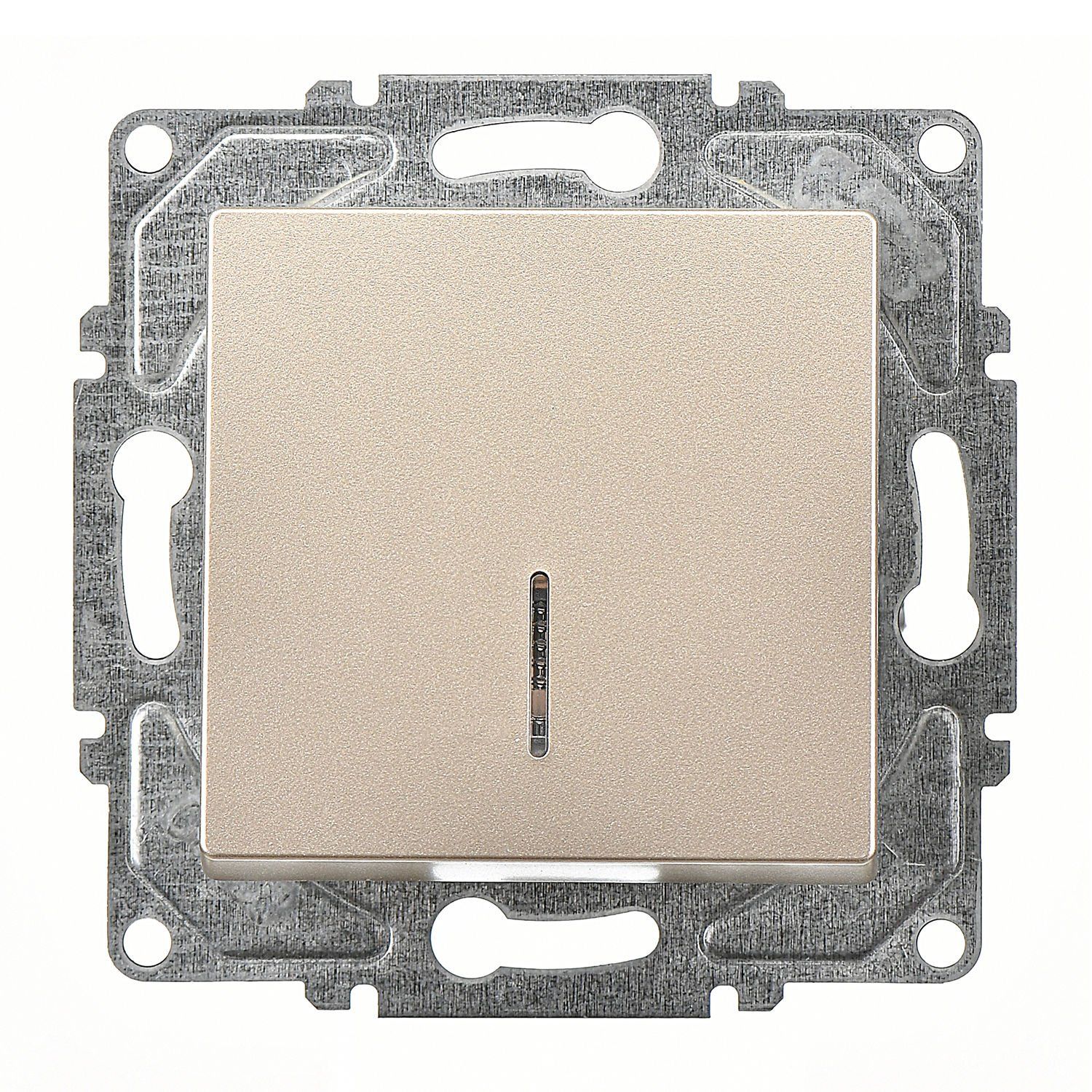 Günsan Eqona Metalik Bej Vidalı Eqona Işıklı Anahtar