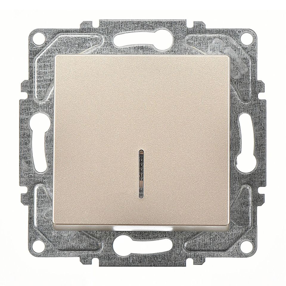 Günsan Eqona Metalik Bej Vidalı Eqona Işıklı Anahtar