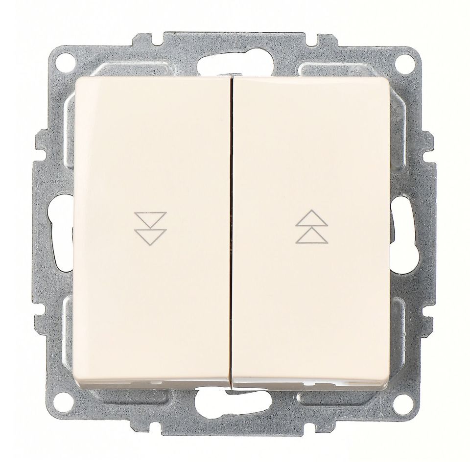 Günsan Visage Krem Vidalı Jaluzi Kumanda Anahtarı - İki Düğmeli 10AX 250V