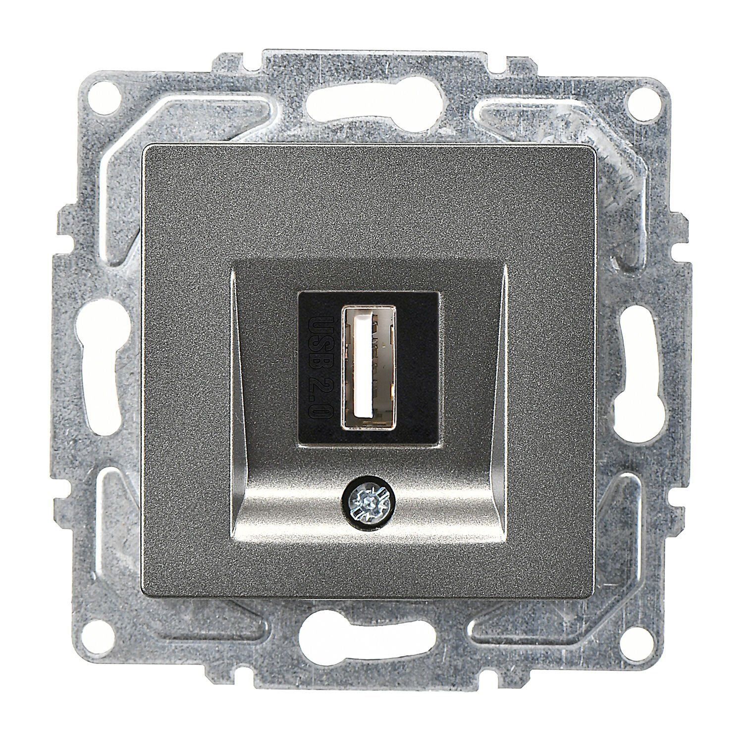 Günsan Eqona Füme Vidalı USB Data Prizi