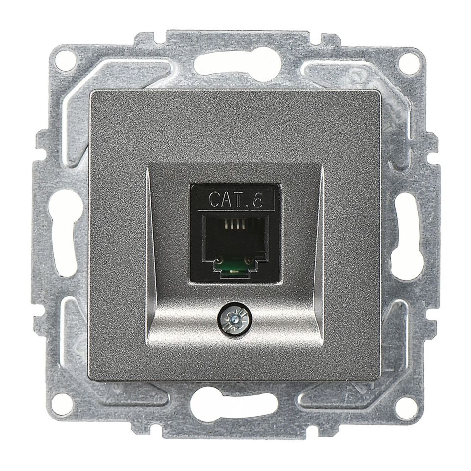 Günsan Eqona Füme Vidalı Tekli Data Prizi (RJ45 Cat6)