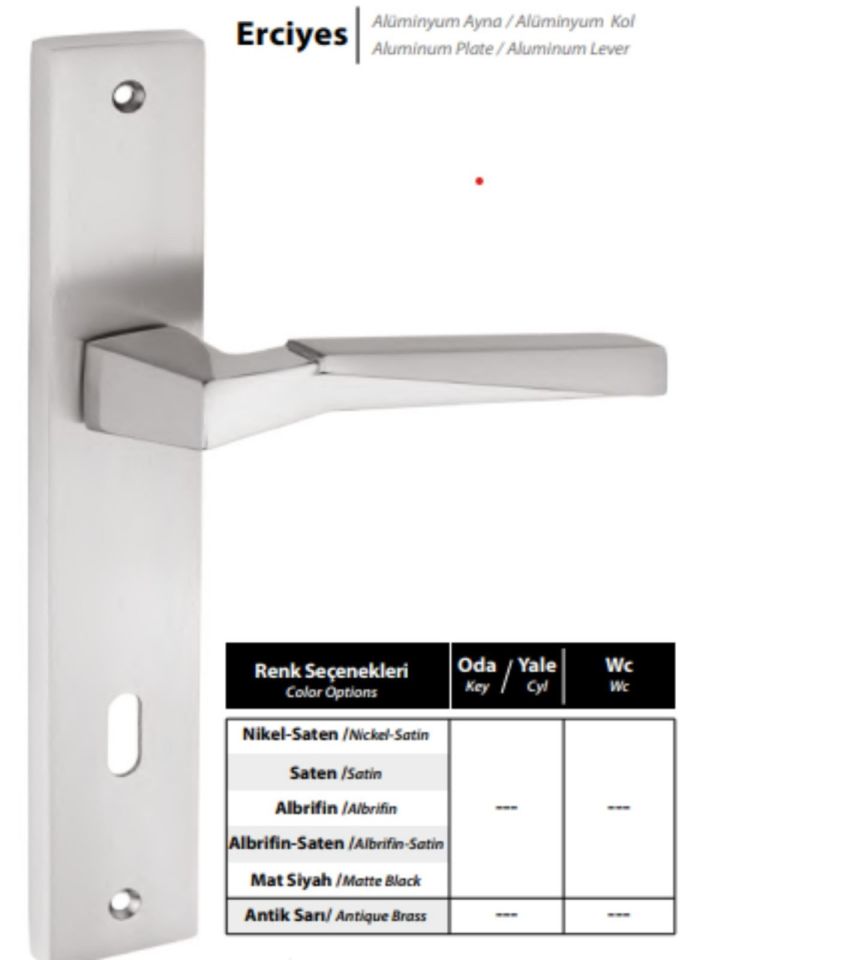 ERCİYES NİKEL SATEN KAPI KOLU