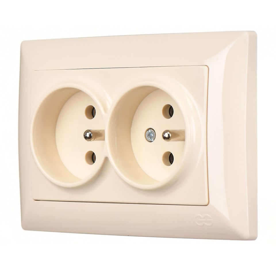 Günsan Visage İkili UPS Priz Krem