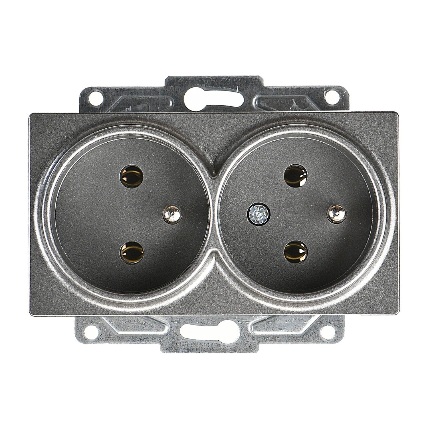 Günsan Eqona Füme İkili UPS Priz- 16A 250V - Vidalı