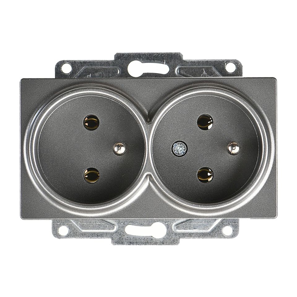 Günsan Eqona Füme İkili UPS Priz- 16A 250V - Vidalı