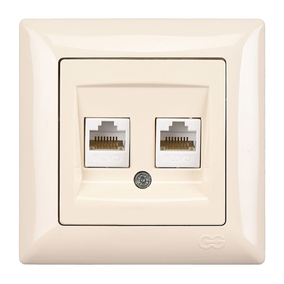Günsan Visage İkili Data Prizi (2 x RJ45 Cat6) Krem