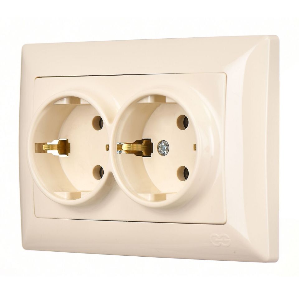 Günsan Visage İkili Topraklı Priz Krem