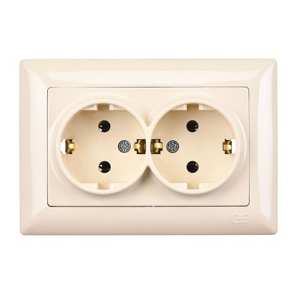 Günsan Visage İkili Topraklı Priz Krem