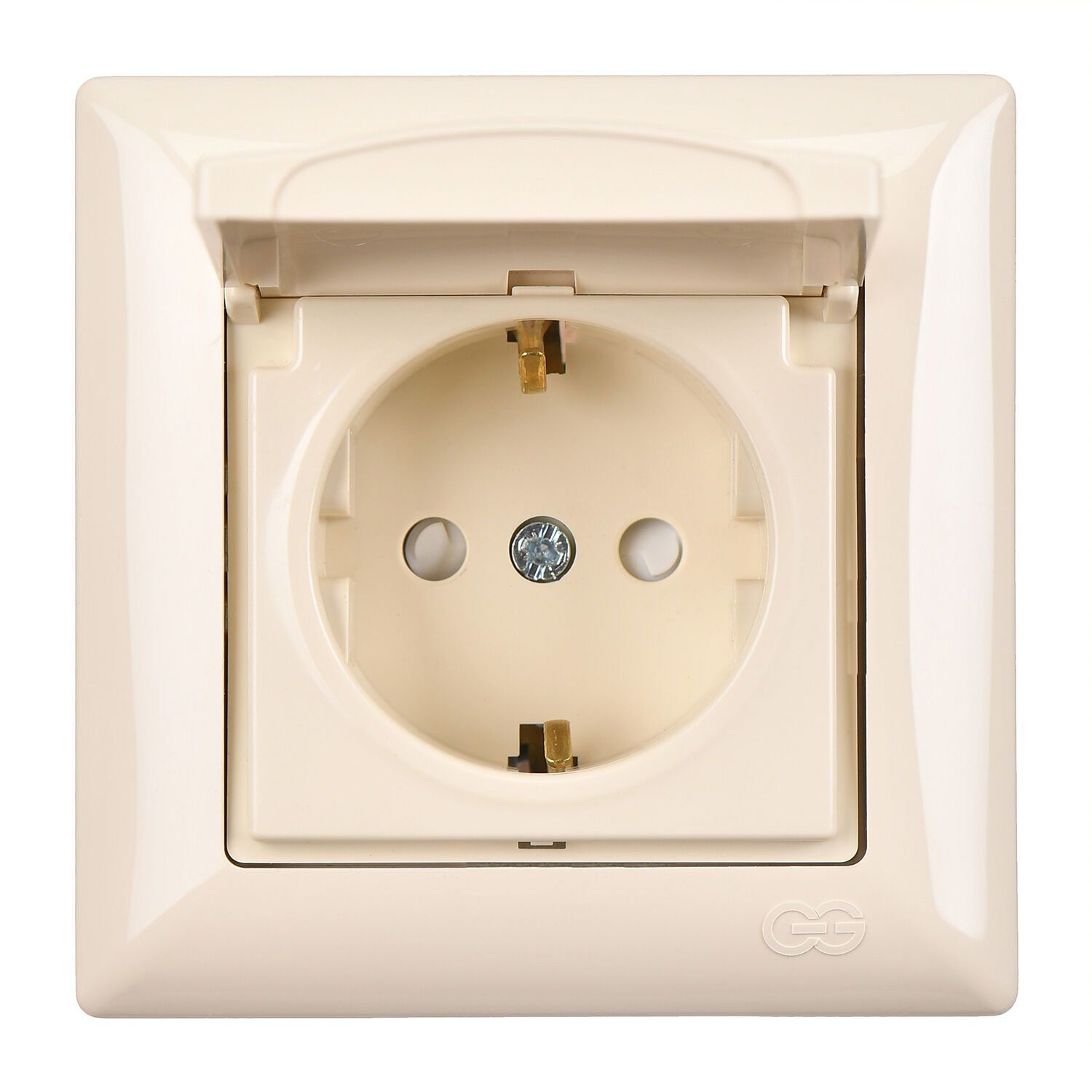 Günsan Visage Çocuk Korumalı Kapaklı Topraklı Priz Krem