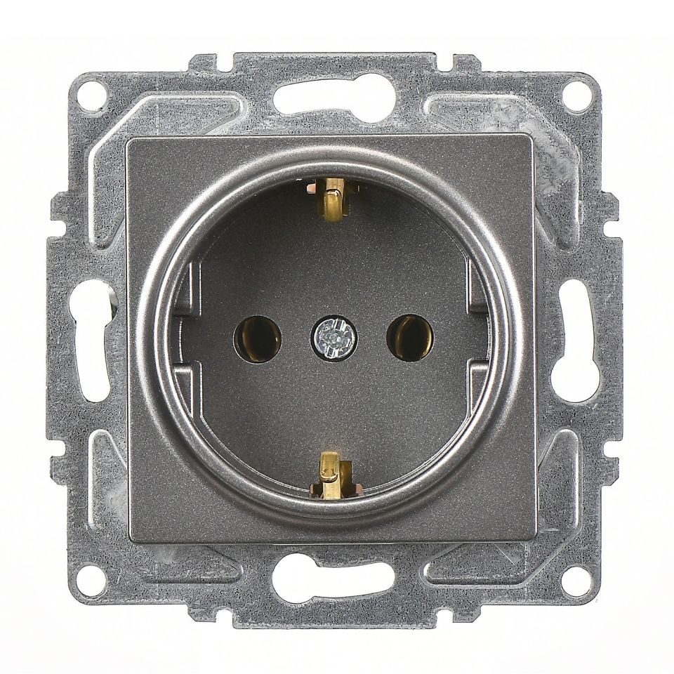 Günsan Eqona Füme Topraklı Priz- 16A 250V - Vidalı