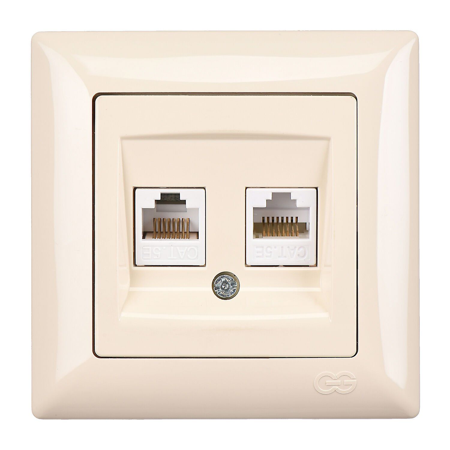 Günsan Visage İkili Data Prizi (2 x RJ45 Cat5E) Krem