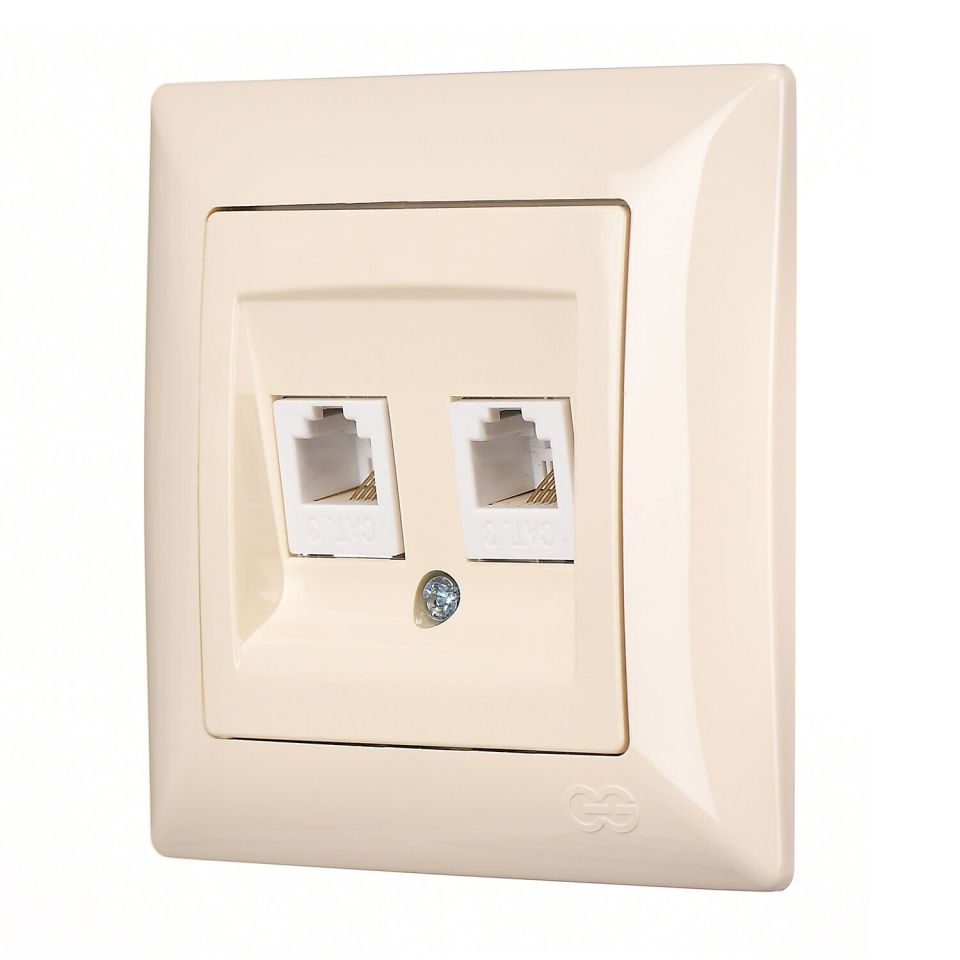 Günsan Visage İkili Nümeris Telefon Prizi (2 x Cat3) Krem