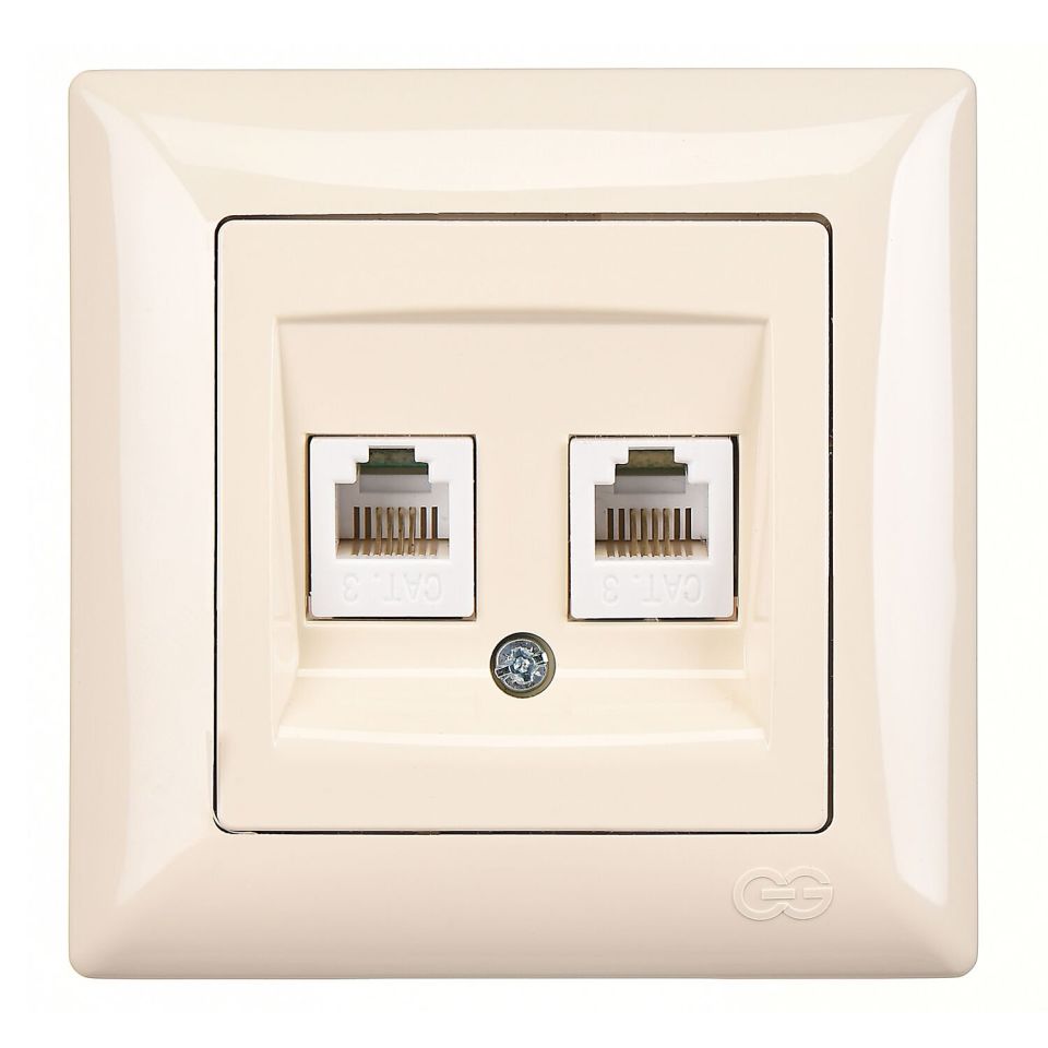 Günsan Visage İkili Nümeris Telefon Prizi (2 x Cat3) Krem