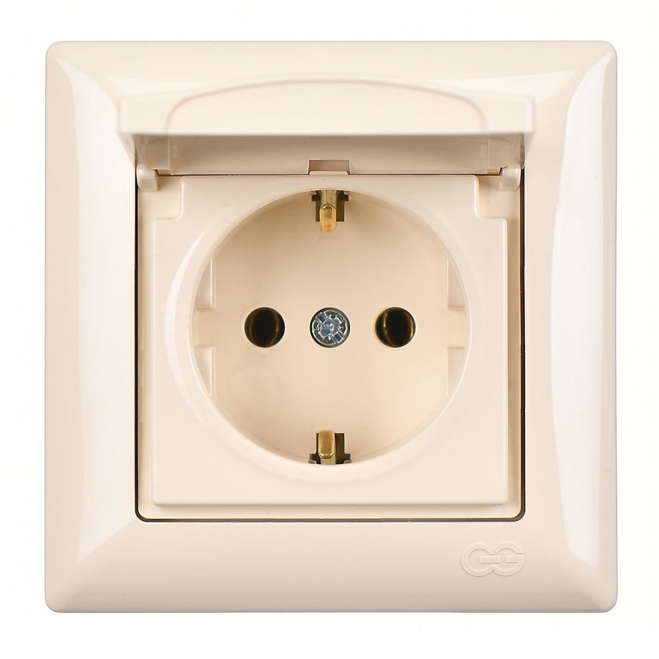 Günsan Visage Kapaklı Topraklı Priz Krem