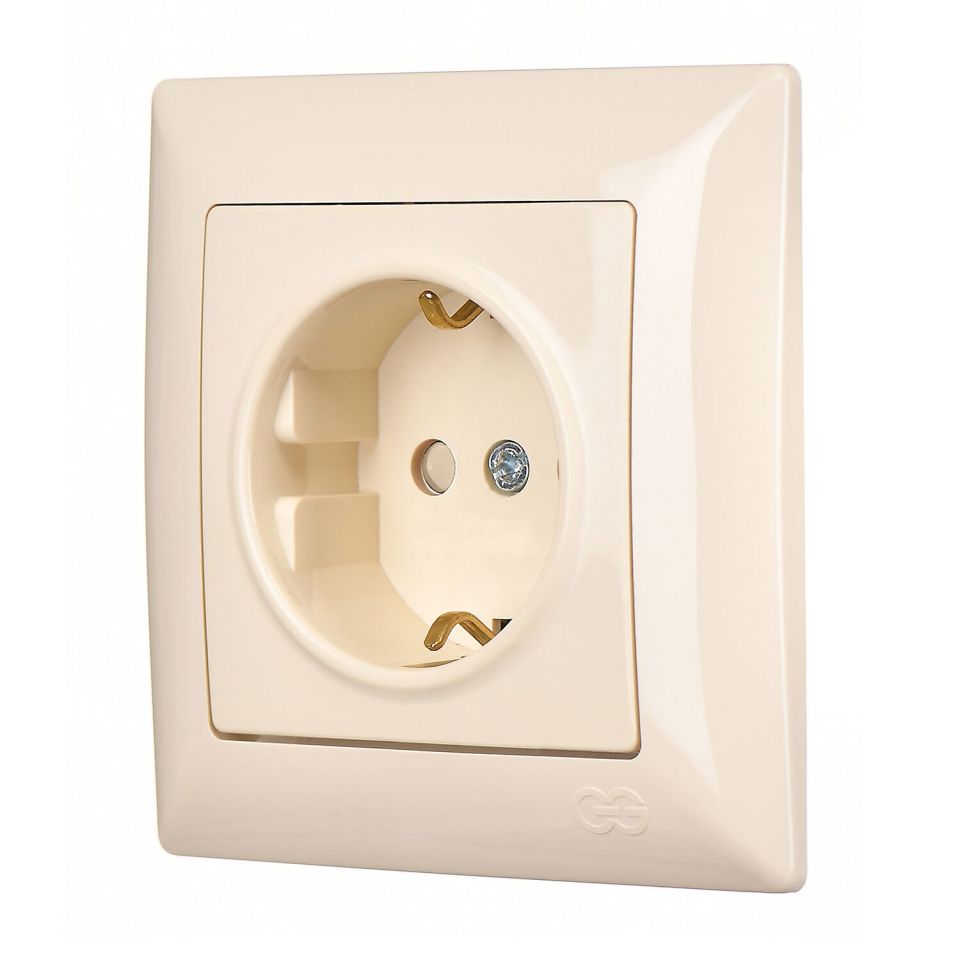 Günsan Visage Çocuk Korumalı Topraklı Priz Krem