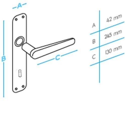 Dilara Saten Nikel Kapı Kolu Aynalı Oda (TK)