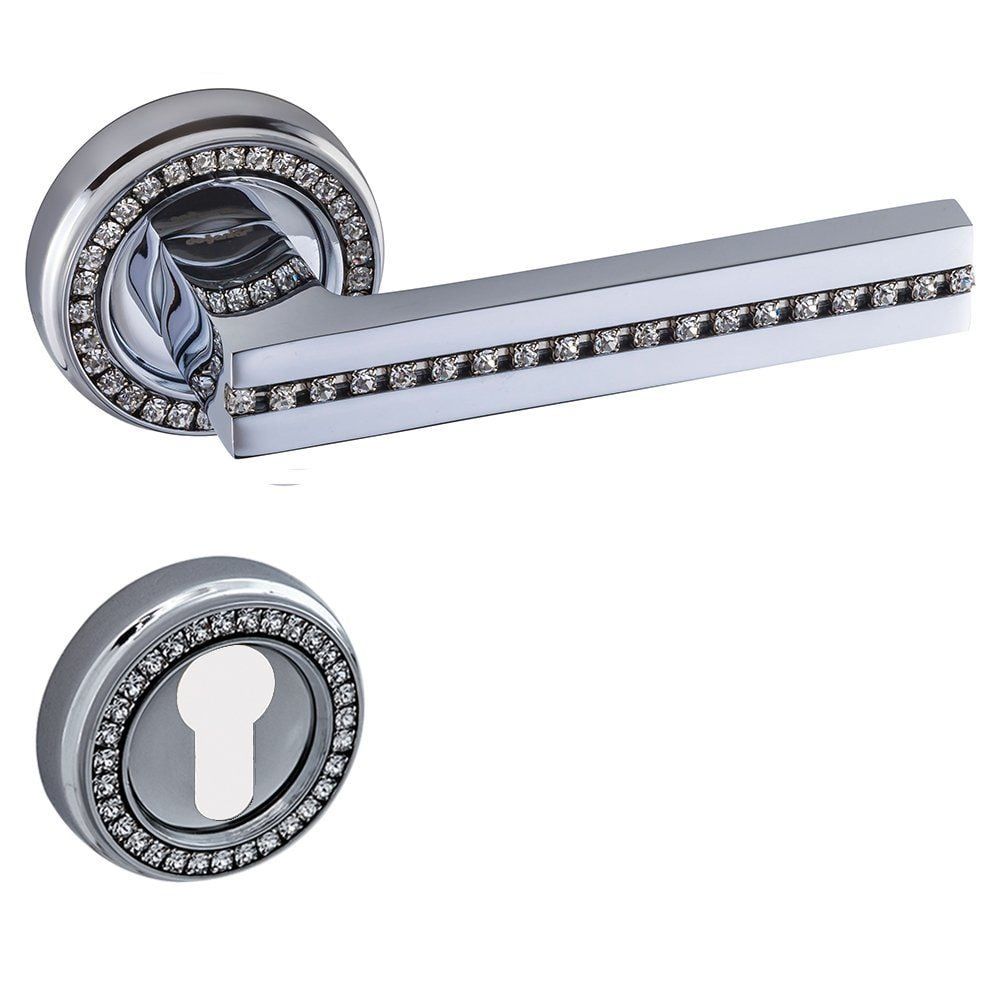 Sedef Krom Rozetli Kapı Kolu Rozetli Yale Sağ (ADET)