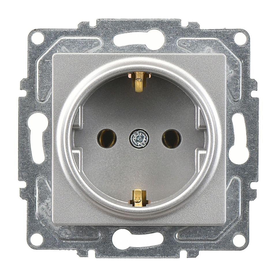 Günsan Eqona Gümüş Topraklı Priz- 16A 250V - Klipsli