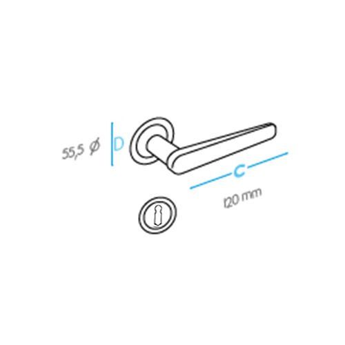 Sedef Krom Rozetli Kapı Kolu Rozetli Oda (TK)