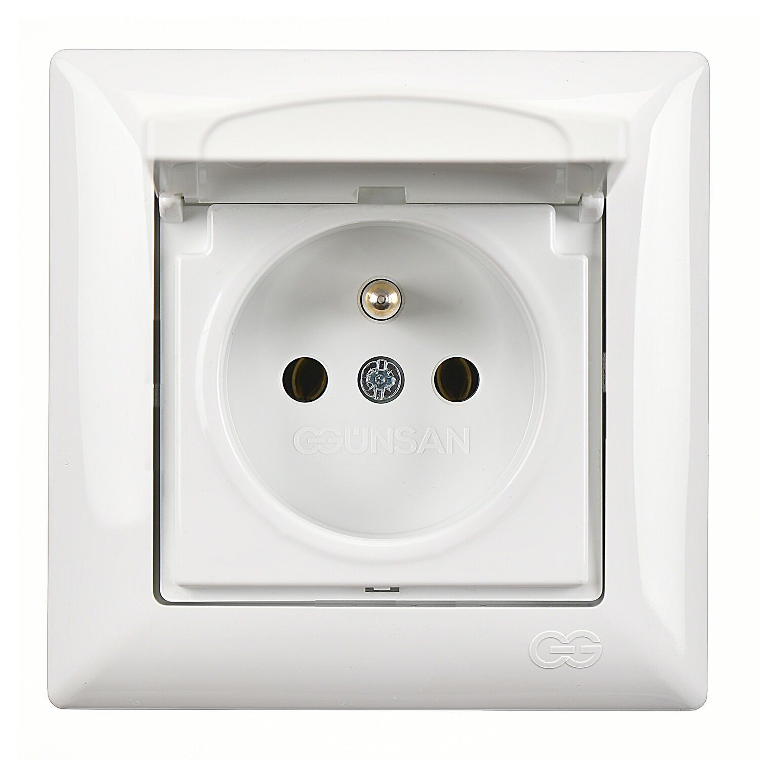 Günsan Visage Kapaklı UPS Priz (klipsli) Beyaz