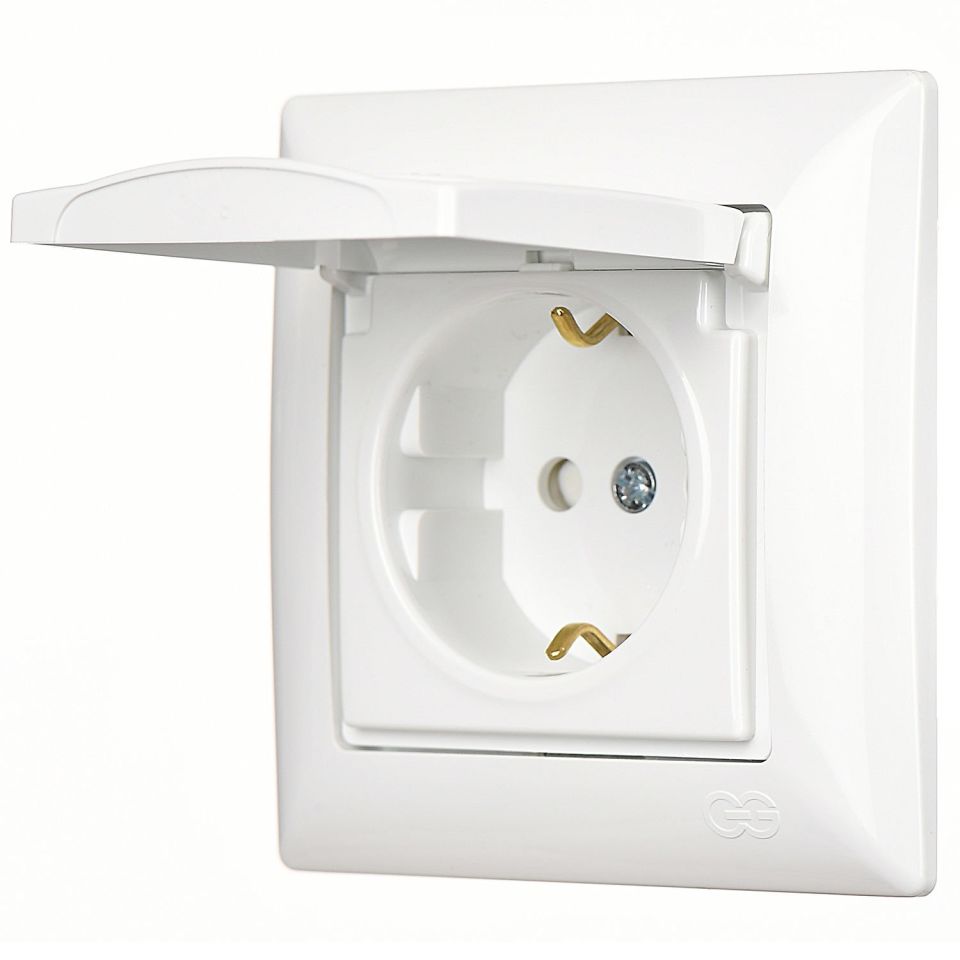 Günsan Visage Çocuk Korumalı Kapaklı Topraklı Priz (klipsli) Beyaz