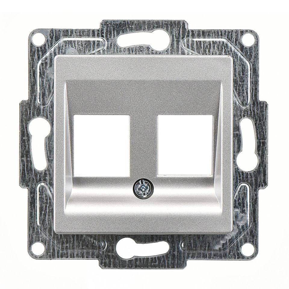 Günsan Eqona Gümüş Vidalı İkili Data Priz - Jaksız