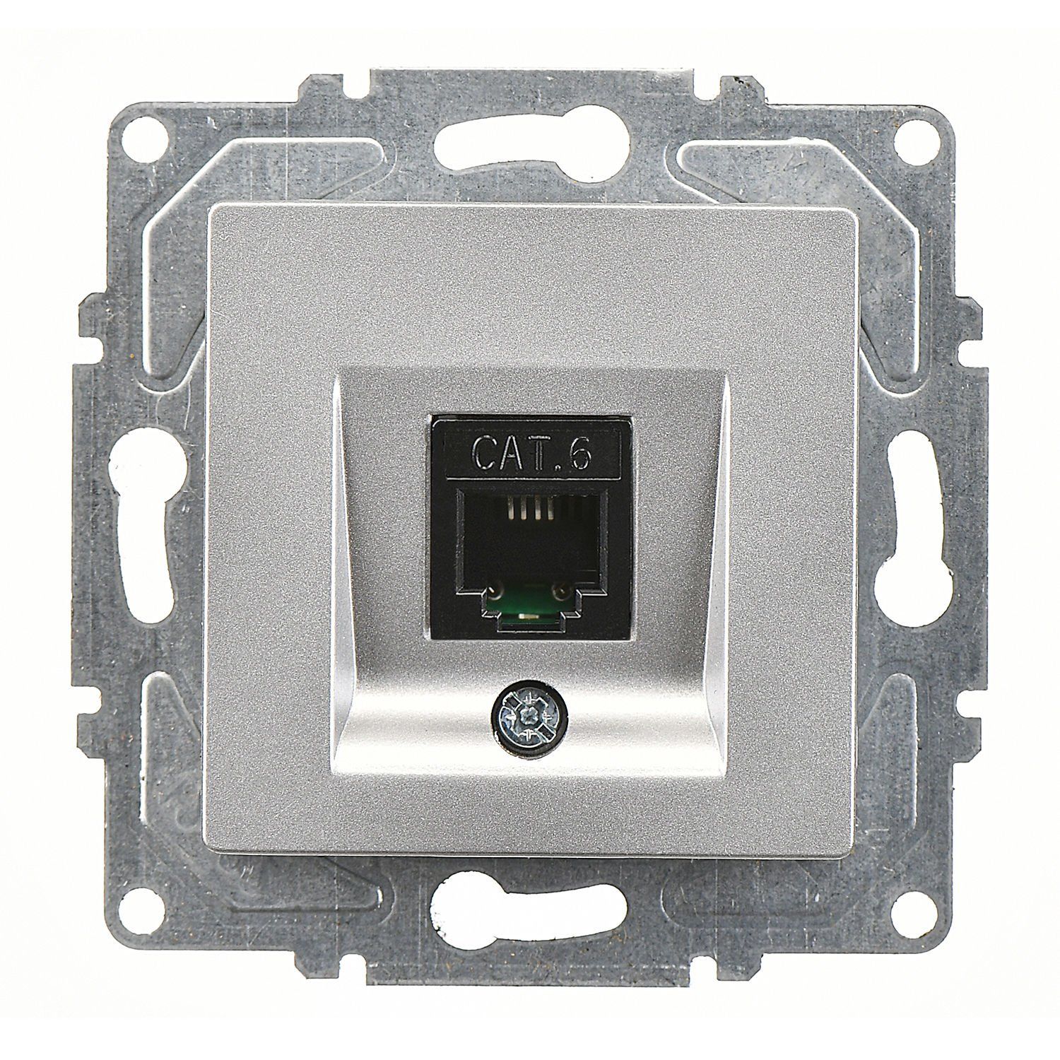 Günsan Eqona Gümüş Vidalı Tekli Data Prizi (RJ45 Cat6)