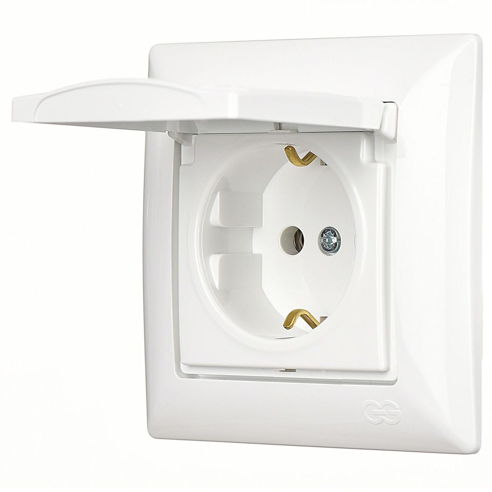 Günsan Visage Kapaklı Topraklı Priz (klipsli) Beyaz