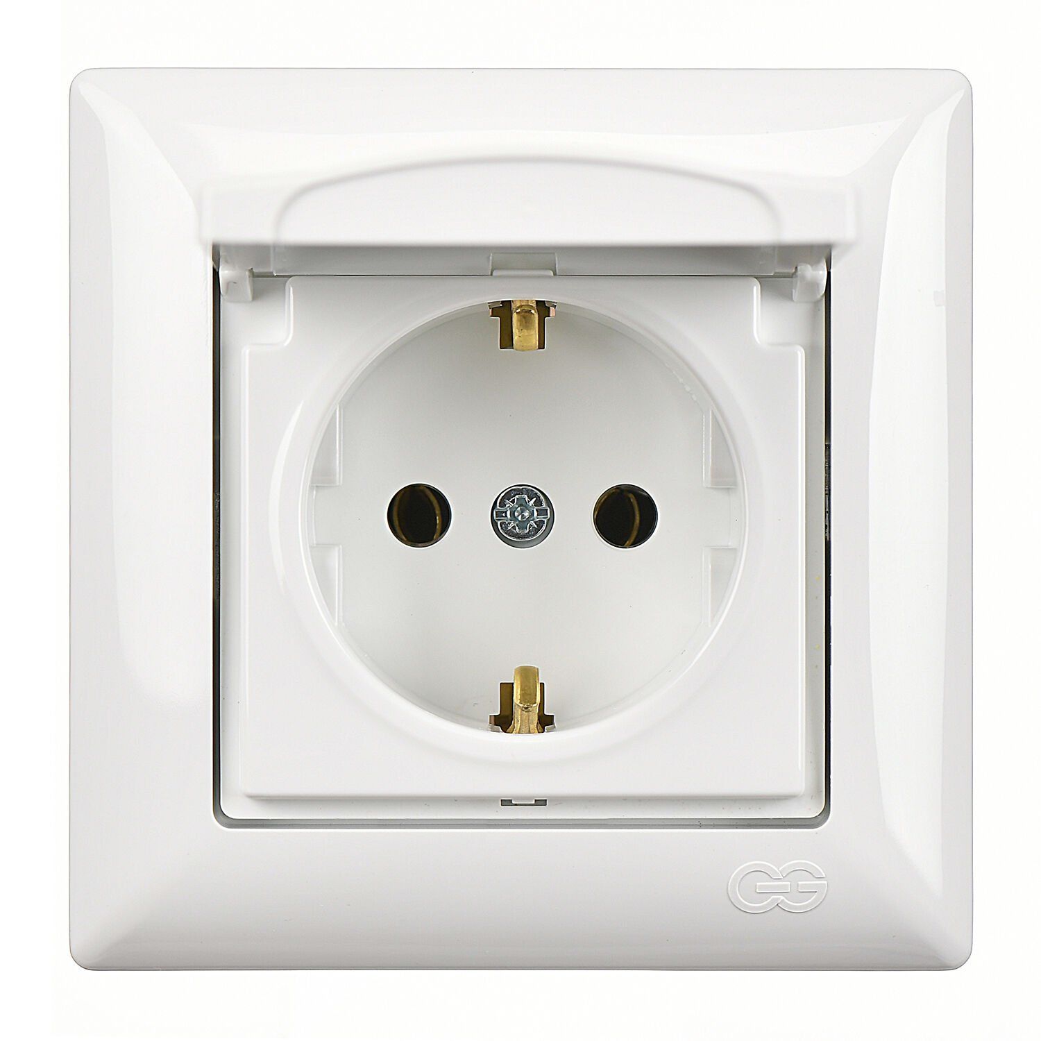 Günsan Visage Kapaklı Topraklı Priz (klipsli) Beyaz