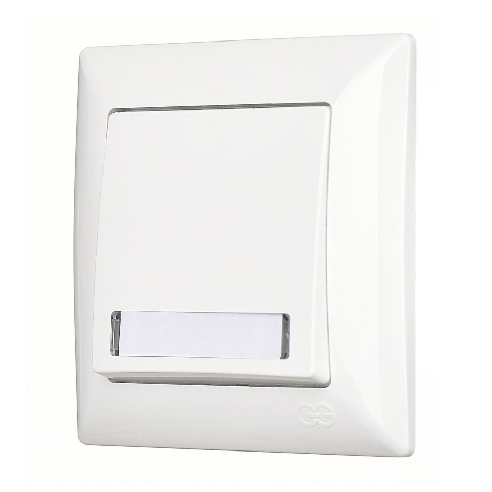 Günsan Visage Işıklı Etiketli Zil Butonu 12V (klipsli) Beyaz