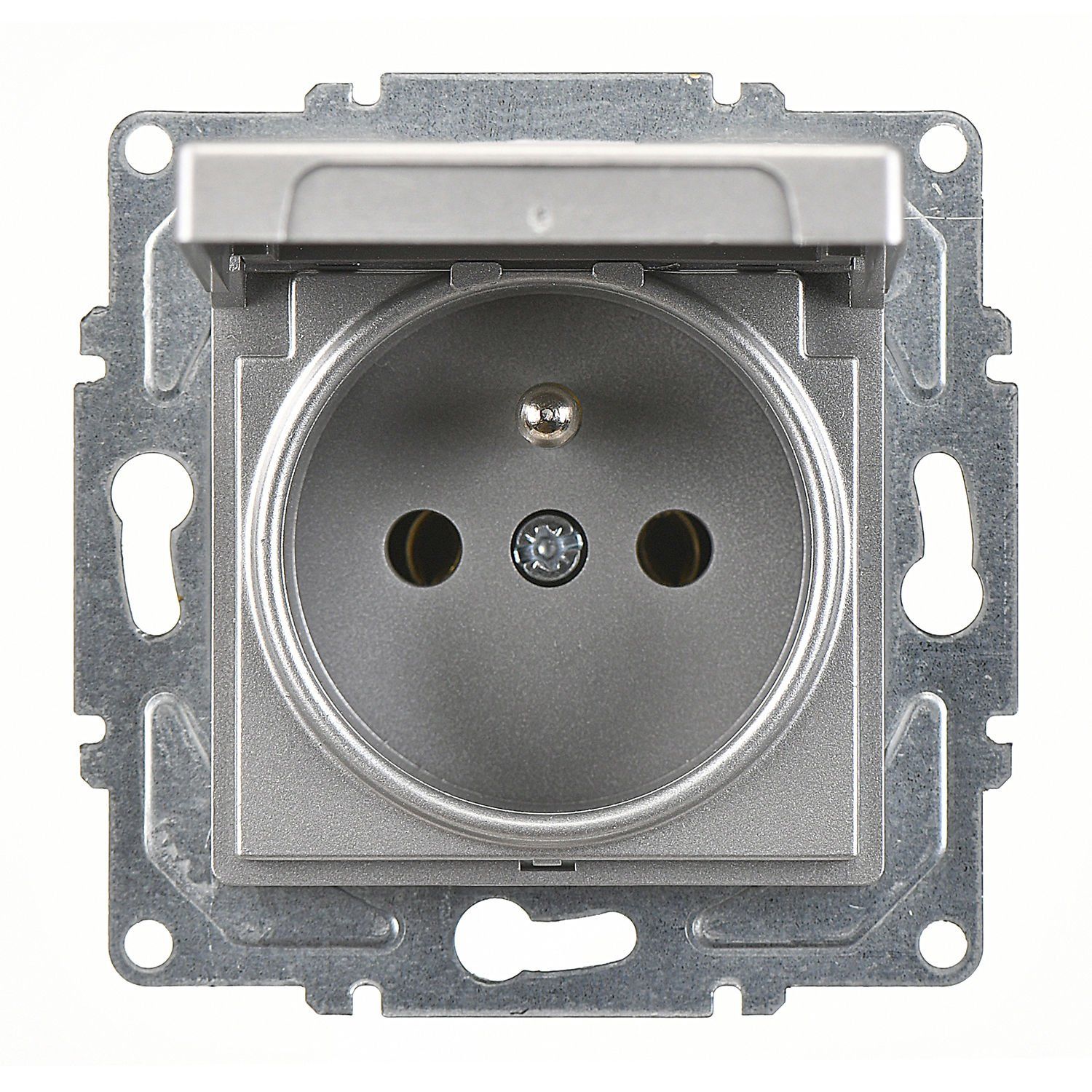 Günsan Eqona Gümüş Kapaklı UPS Priz - Vidalı