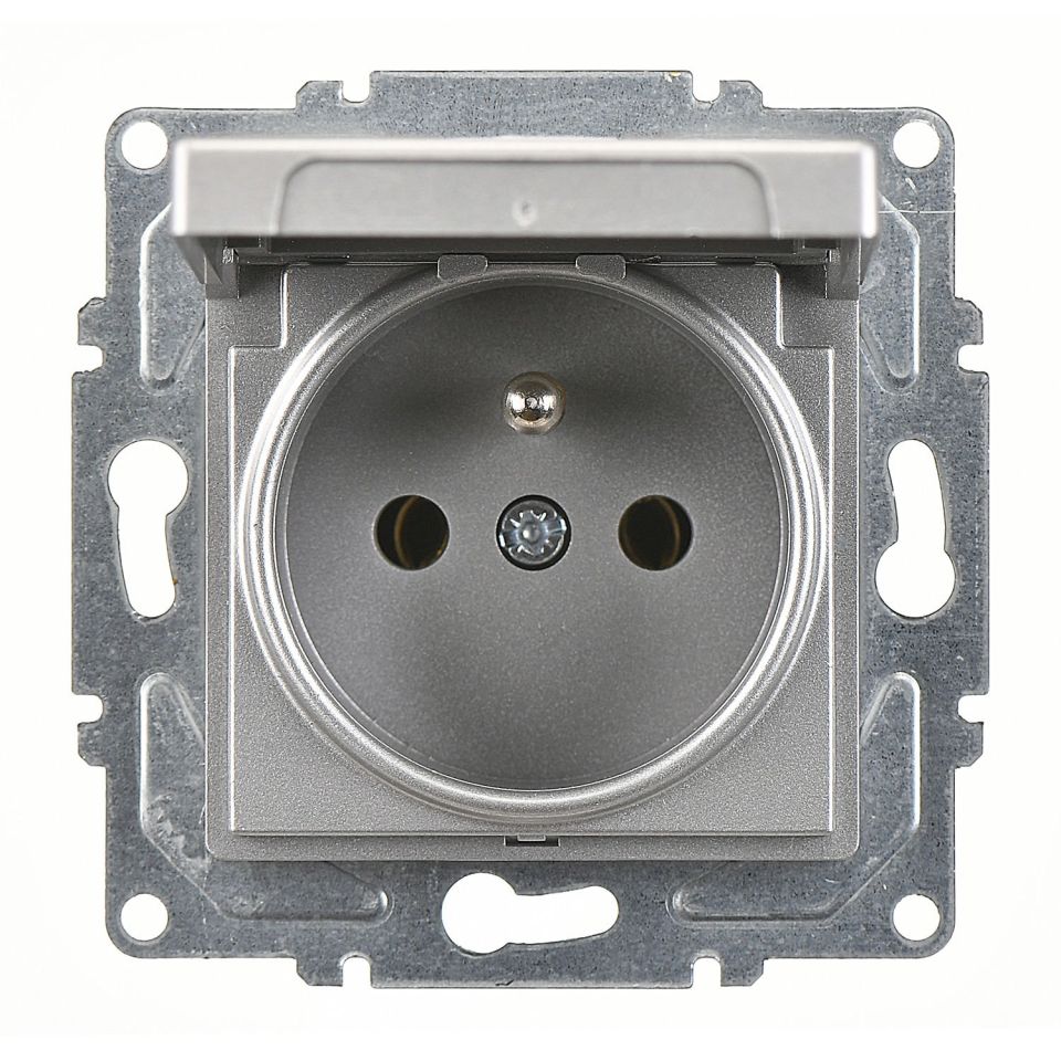 Günsan Eqona Gümüş Kapaklı UPS Priz - Vidalı