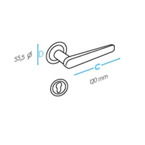 Doğanlar Yakut Saten Albrifin Rozetli Kapı Kolu Rozetli Yale Sol (ADET)