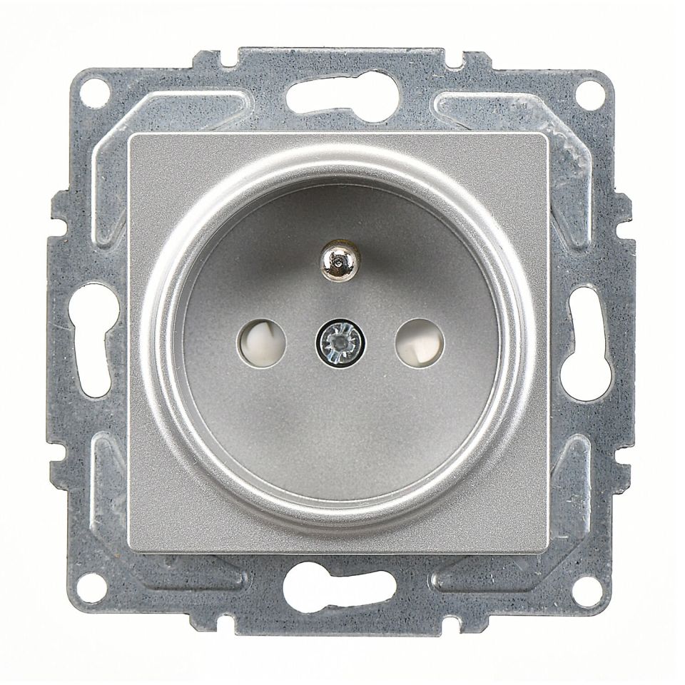 Günsan Eqona Gümüş Çocuk Korumalı UPS Priz- 16A 250V - Vidalı