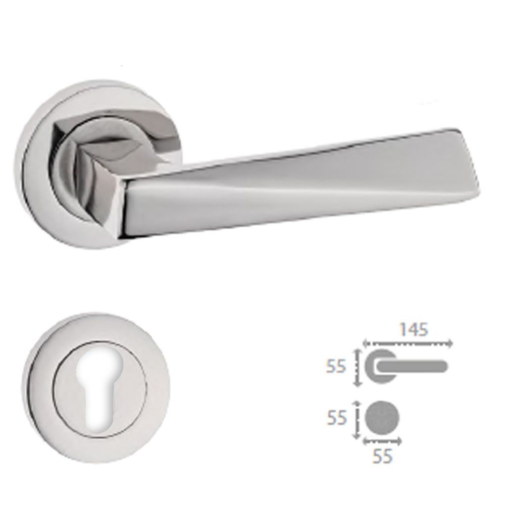 Piramit Rozetli Kapı Kolu Saten Nikel Rozetli Yale Sağ (adet)