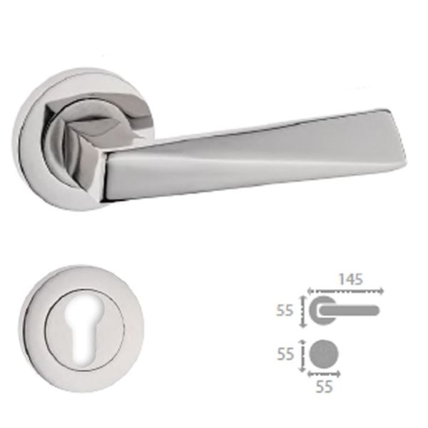 Piramit Rozetli Kapı Kolu Saten Nikel Rozetli Yale Sağ (adet)